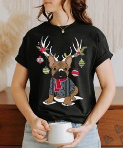 Cute French Bulldog Frenchie Christmas Reindeer T Shirt
