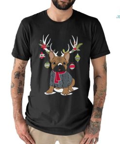 Cute French Bulldog Frenchie Christmas Reindeer T Shirt