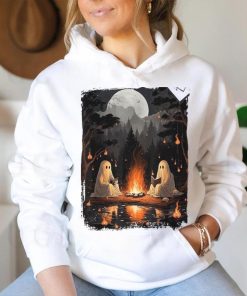 Cute Ghost Fire Halloween Sweatshirt, Halloween Fun Ghost Sweatshirt