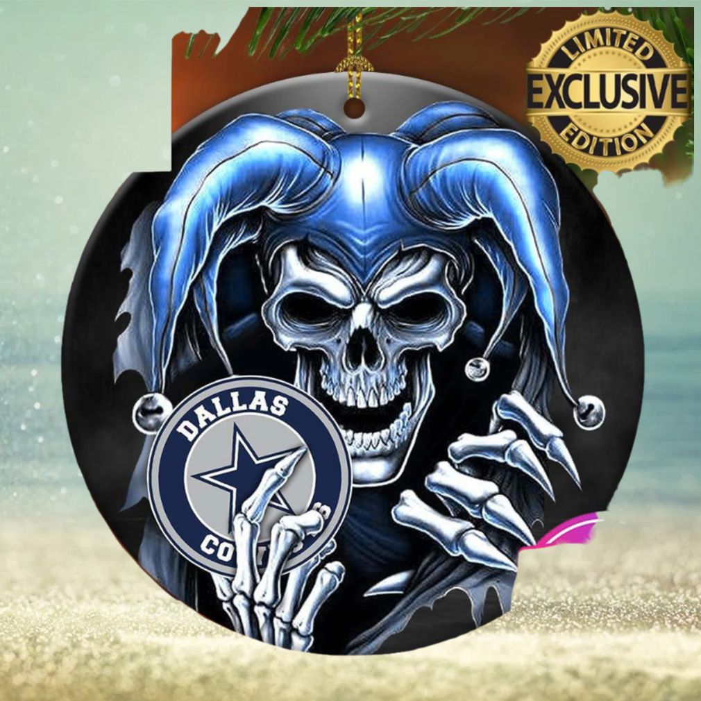 Dallas Cowboy NFL Skull Joker Christmas Ornament - Kaiteez