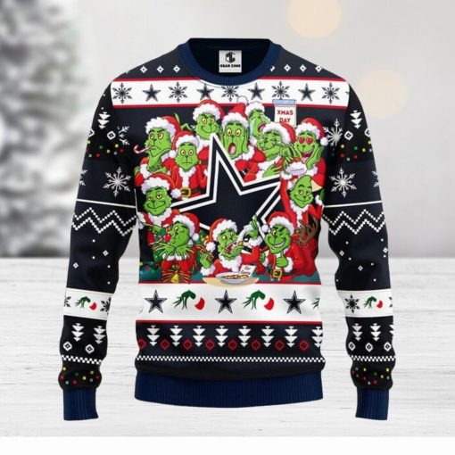 Dallas Cowboys 12 Grinch Xmas Day Xmas Ugly Christmas Sweater Best Christmas Gift Ideas