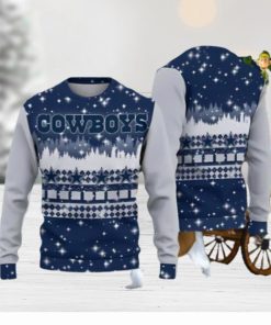 Dallas Cowboys Christmas Forrest Pattern Ugly Christmas Sweater Unique Gift For Men And Women