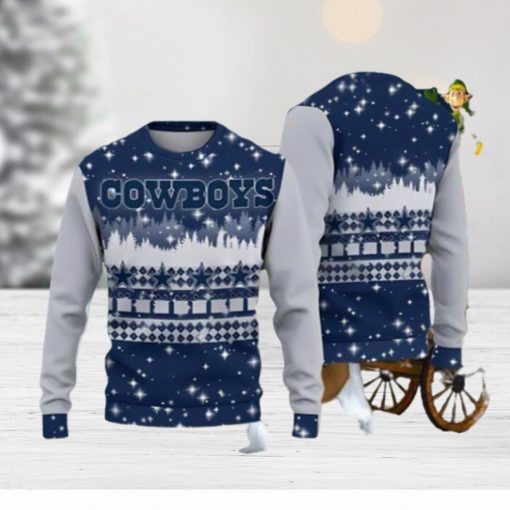 Dallas Cowboys Christmas Forrest Pattern Ugly Christmas Sweater Unique Gift For Men And Women