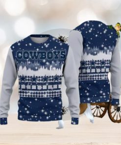 Dallas Cowboys Christmas Forrest Pattern Ugly Christmas Sweater Unique Gift For Men And Women