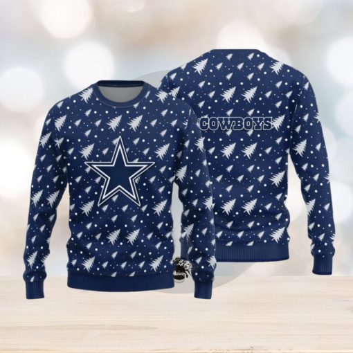 Dallas Cowboys Christmas Pine Tree Patterns Pattern Knitted Sweater