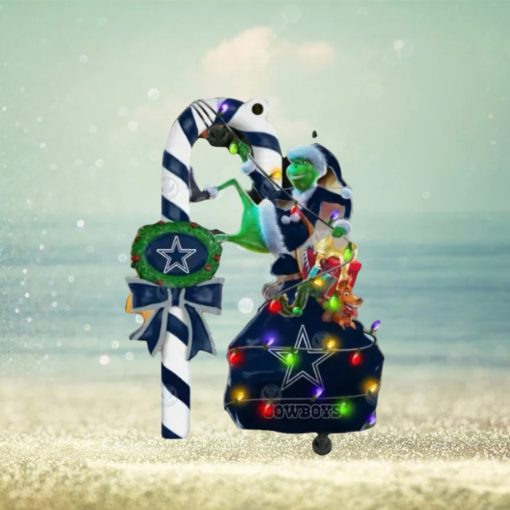 Dallas Cowboys Grinch Candy Cane Christmas Ornament
