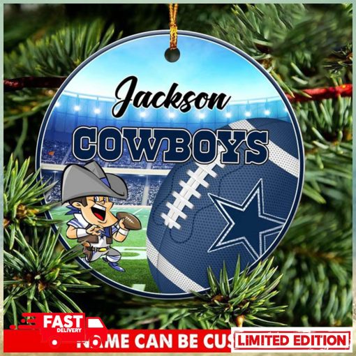 Dallas Cowboys NFL Fans Christmas Ornament Custom Name