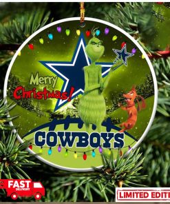 Dallas Cowboys NFL Funny Grinch Christmas Ornament