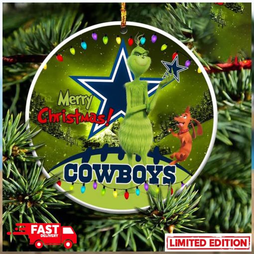 Dallas Cowboys NFL Funny Grinch Christmas Ornament