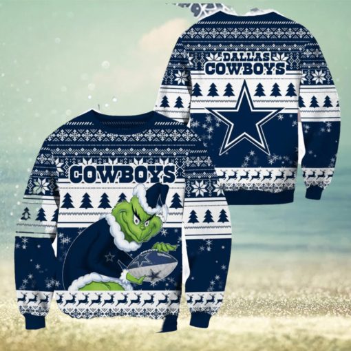 Dallas Cowboys NFL Grinch Christmas Ugly Sweater Fans Gift Funny For Men And Women