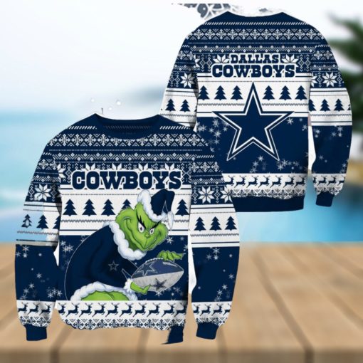 Dallas Cowboys NFL Grinch Christmas Ugly Sweater Fans Gift Funny For Men And Women