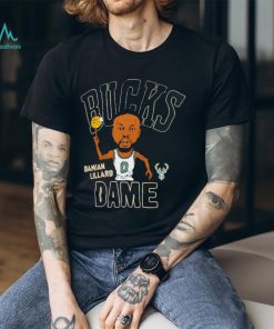 Damian Lillard Milwaukee Bucks play basketball cartoon shirt