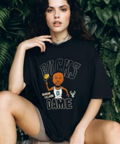 Damian Lillard Milwaukee Bucks play basketball cartoon shirt