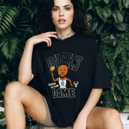 Damian Lillard Milwaukee Bucks play basketball cartoon shirt