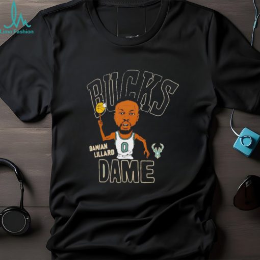 Damian Lillard Milwaukee Bucks play basketball cartoon shirt