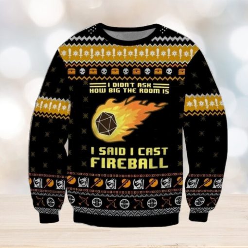 DandD I Said I Cast Fireball Ugly Christmas Sweater