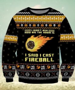 DandD I Said I Cast Fireball Ugly Christmas Sweater