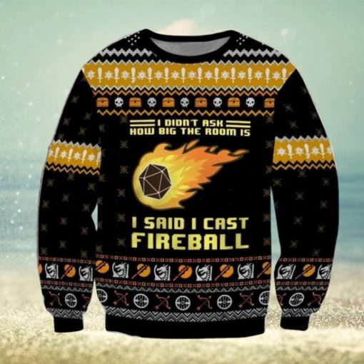 DandD I Said I Cast Fireball Ugly Christmas Sweater