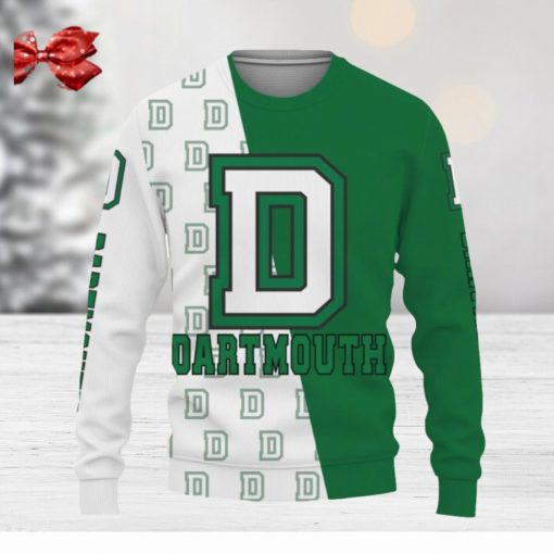 Dartmouth Big Green Sports American Football Knitted Christmas 3D Sweater Gift Holidays