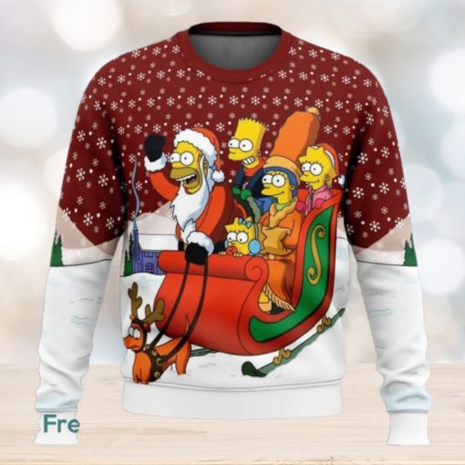 Dashing Through The Snow The Simpsons Ugly Christmas Sweaters 3D Super Hot