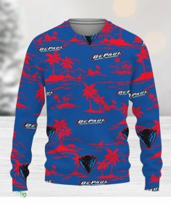 DePaul Blue Demons Aloha Hawaii Beach Knitted Xmas 3D Sweater Gift Holidays