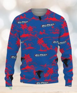 DePaul Blue Demons Aloha Hawaii Beach Knitted Xmas 3D Sweater Gift Holidays