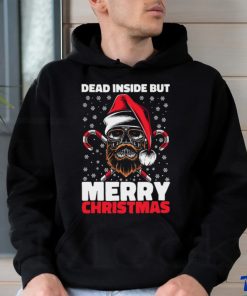 Dead Inside But Merry Christmas Skeleton Xmas Hipster Skull Santa Claus Unisex shirt