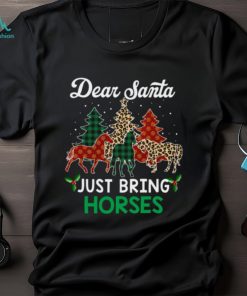 Dear Santa Just Bring Horses Christmas Tree ELF Leopard Christmas Horse Classic T Shirt