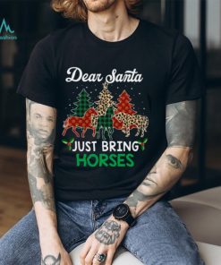 Dear Santa Just Bring Horses Christmas Tree ELF Leopard Christmas Horse Classic T Shirt