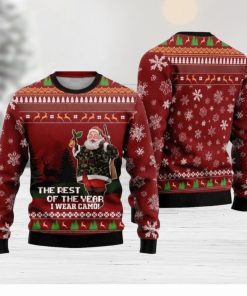 Deer Hunter And Santa Claus Ugly Christmas Sweater Funny Gift For Men And Women Family Holidays