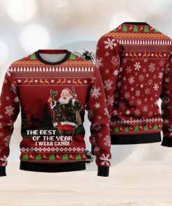 Deer Hunter And Santa Claus Ugly Christmas Sweater Funny Gift For Men And Women Family Holidays