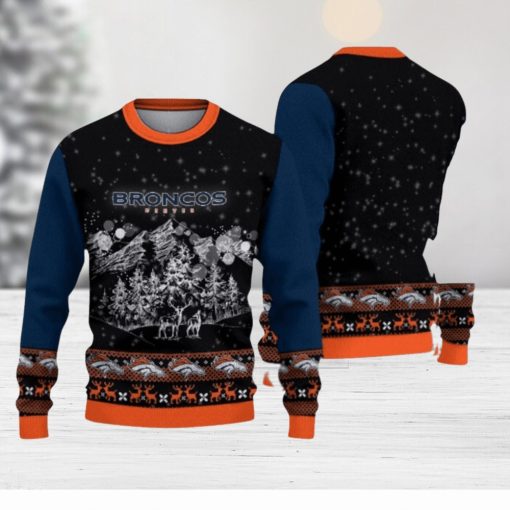 Denver Broncos Christmas Mountain Hot Trending Ugly Sweater For Fans