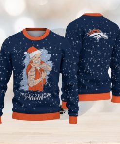 Denver Broncos Christmas Santa Claus Tattoo Limited Edition Ugly Sweater