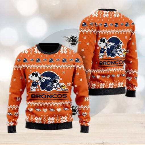 Denver Broncos Cute The Snoopy Show Football Helmet Ugly Xmas Sweater