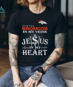 Denver Broncos In My Vien Jesus In My Heart Logo Shirt