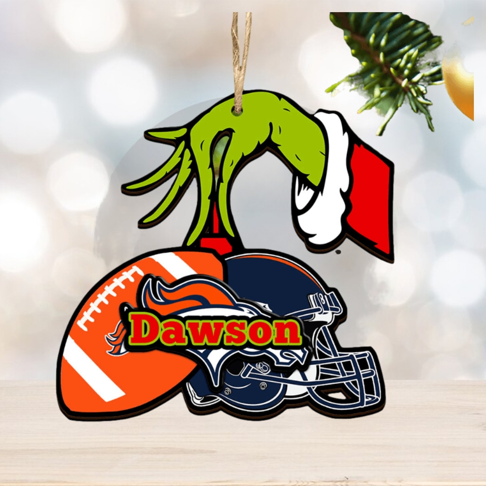 Denver Broncos NFL Grinch Personalized Ornament SP121023106ID03 Denver Broncos NFL Grinch Personalized Ornament SP121023106ID03
