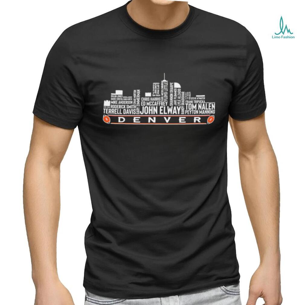 Denver Broncos Vintage T Shirt, Denver Football Team All Time Legends,  Denver City Skyline shirt