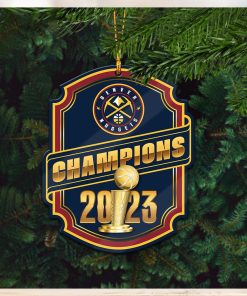 Denver Nuggets 2023 NBA Champions Logo Custom Name Holiday Christmas Tree Decorations Ornament