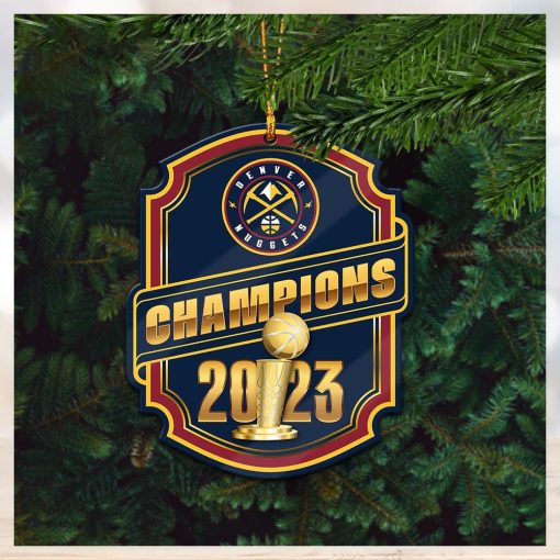 Denver Nuggets 2023 NBA Champions Logo Custom Name Holiday Christmas Tree Decorations Ornament