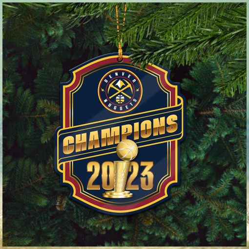 Denver Nuggets 2023 NBA Champions Logo Custom Name Holiday Christmas Tree Decorations Ornament