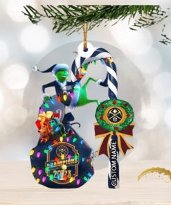 Denver Nuggets NBA Grinch Candy Cane Personalized Xmas Gifts Christmas Tree Decorations Ornament