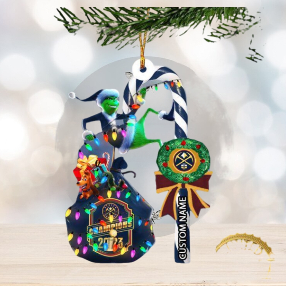 Denver Nuggets NBA Grinch Candy Cane Personalized Xmas Gifts Christmas Tree Decorations Ornament Denver Nuggets NBA Grinch Candy Cane Personalized Xmas Gifts Christmas Tree Decorations Ornament