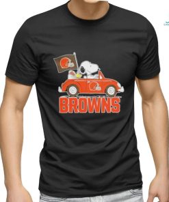 Design Cleveland browns Peanuts Snoopy car cartoon sports shirt
