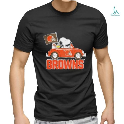 Design Cleveland browns Peanuts Snoopy car cartoon sports shirt