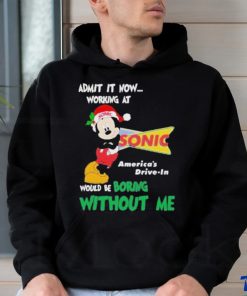 Design Mickey mouse santa admit it now working at Sonic America’s shirt