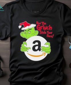 Design santa Grinch how the Grinch stole your face Amazon Icon christmas shirt