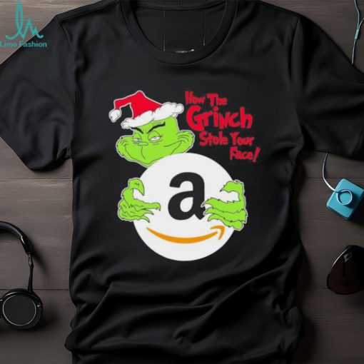 Design santa Grinch how the Grinch stole your face Amazon Icon christmas shirt
