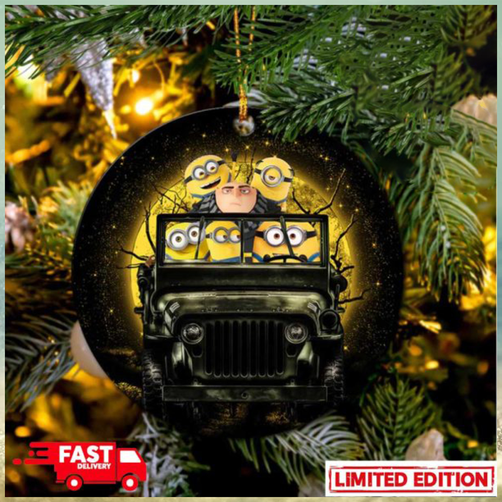 Despicable Me Gru And Minions Ride Jeep Funny Halloween Moonlight Perfect Gift For Holiday Ornament Despicable Me Gru And Minions Ride Jeep Funny Halloween Moonlight Perfect Gift For Holiday Ornament
