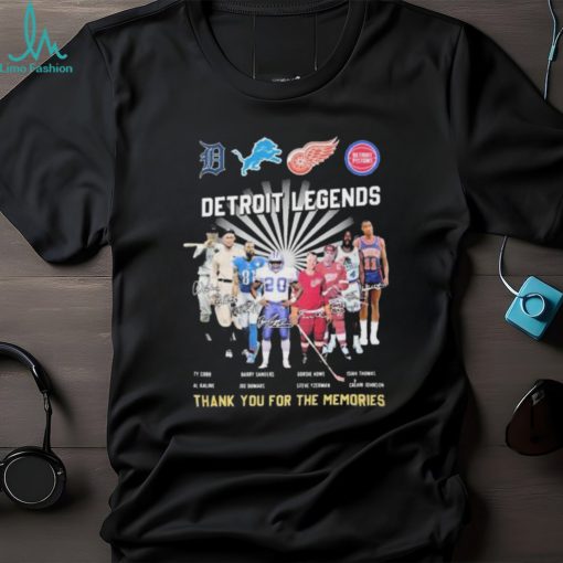 Detroit Legends Sport thank you for the memories signatures shirt