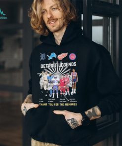Detroit Legends Sport thank you for the memories signatures shirt